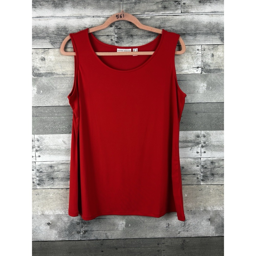 Susan Graver Medium Red Sleeveless Blouse